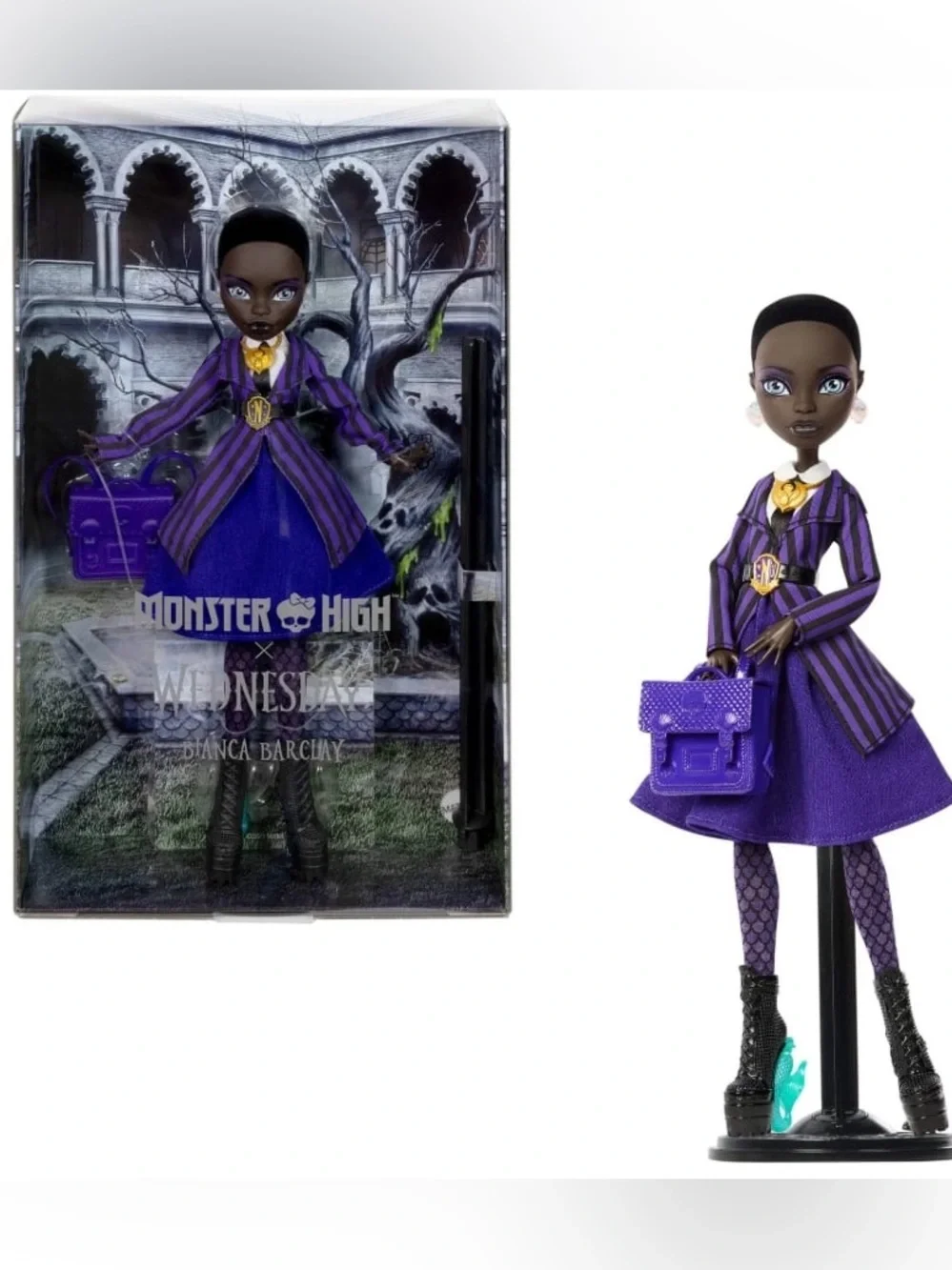 Monster High x Wednesday Collectible Doll, Bianca Barclay in Nevermore Academy U